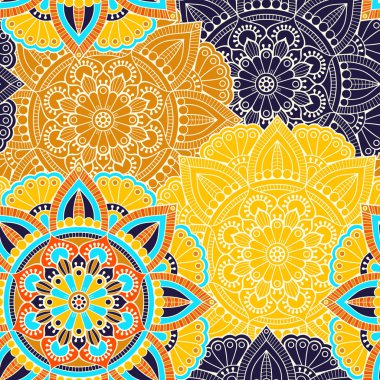 etnik çiçek seamless modeli