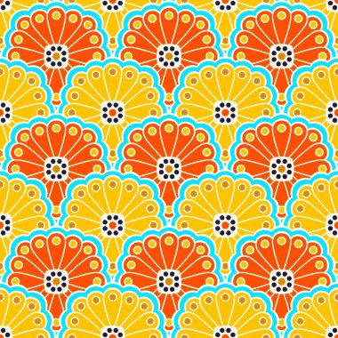 etnik çiçek seamless modeli