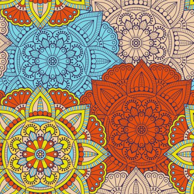 etnik çiçek seamless modeli