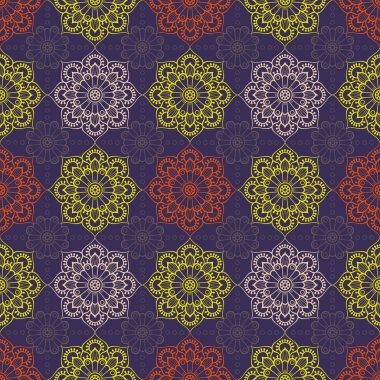 etnik çiçek seamless modeli