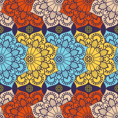 etnik çiçek seamless modeli
