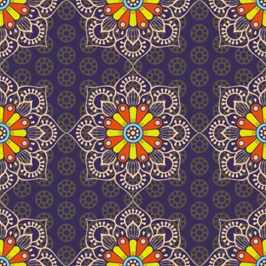 etnik çiçek seamless modeli