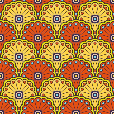 etnik çiçek seamless modeli