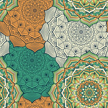 etnik çiçek seamless modeli