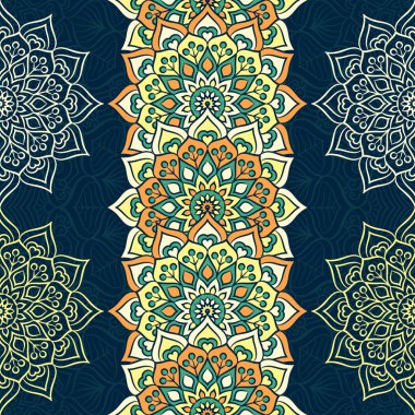 etnik çiçek seamless modeli