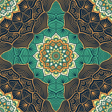 etnik çiçek seamless modeli