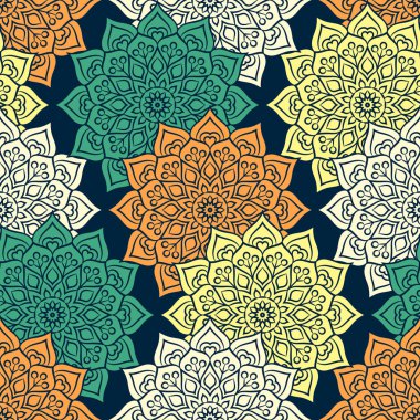 etnik çiçek seamless modeli