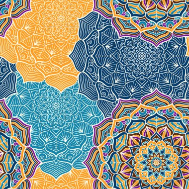 etnik çiçek seamless modeli