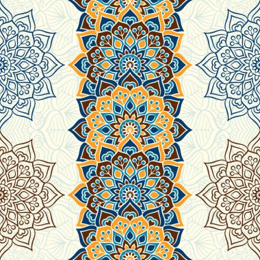 etnik çiçek seamless modeli