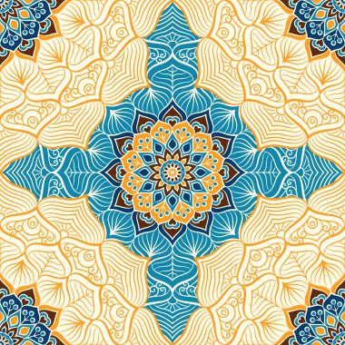 etnik çiçek seamless modeli