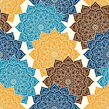 etnik çiçek seamless modeli