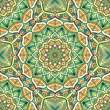 etnik çiçek seamless modeli