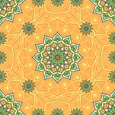 etnik çiçek seamless modeli