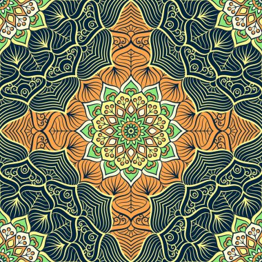 etnik çiçek seamless modeli