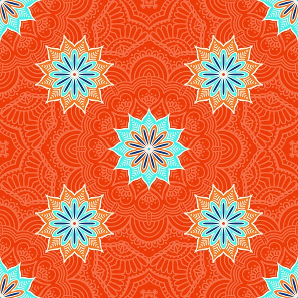 Ethnic floral seamless pattern — Stock Vector