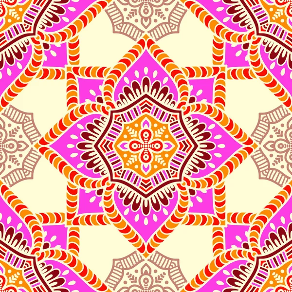 Ethnic floral seamless pattern — Stock Vector