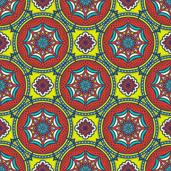 Ethnic floral seamless pattern — Stock Vector