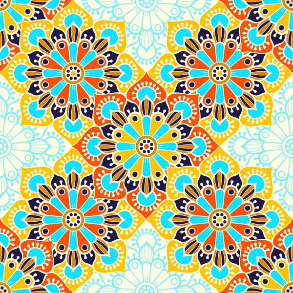 Ethnique floral motif sans couture — Image vectorielle