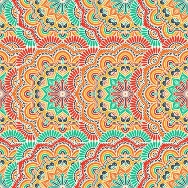 etnik çiçek seamless modeli