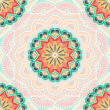 etnik çiçek seamless modeli