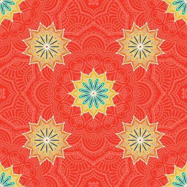 etnik çiçek seamless modeli