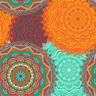 etnik çiçek seamless modeli