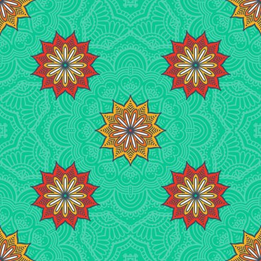 etnik çiçek seamless modeli