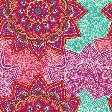 etnik çiçek seamless modeli