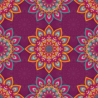 etnik çiçek seamless modeli