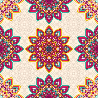 etnik çiçek seamless modeli