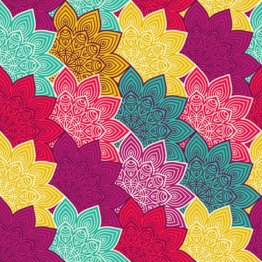 etnik çiçek seamless modeli