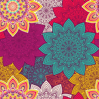 etnik çiçek seamless modeli