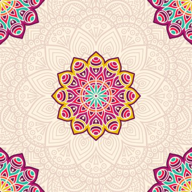 etnik çiçek seamless modeli