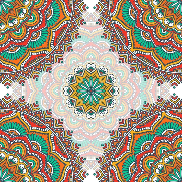 Ethnique floral motif sans couture — Image vectorielle