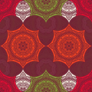 etnik çiçek seamless modeli