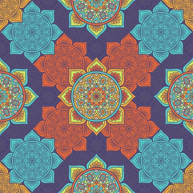 etnik çiçek seamless modeli