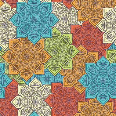 etnik çiçek seamless modeli