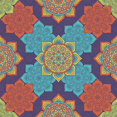 etnik çiçek seamless modeli