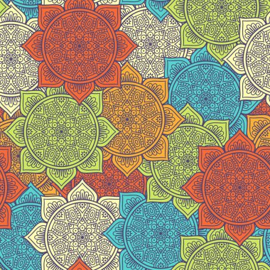 etnik çiçek seamless modeli