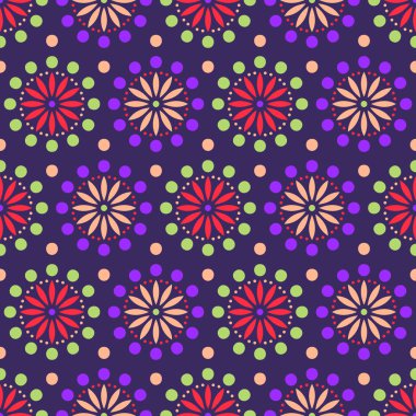 etnik çiçek seamless modeli