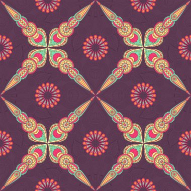 etnik çiçek seamless modeli