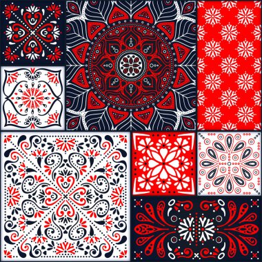 etnik çiçek seamless modeli