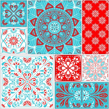 etnik çiçek seamless modeli