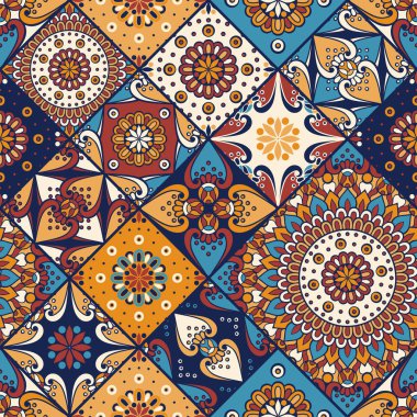 etnik çiçek seamless modeli