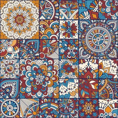 etnik çiçek seamless modeli