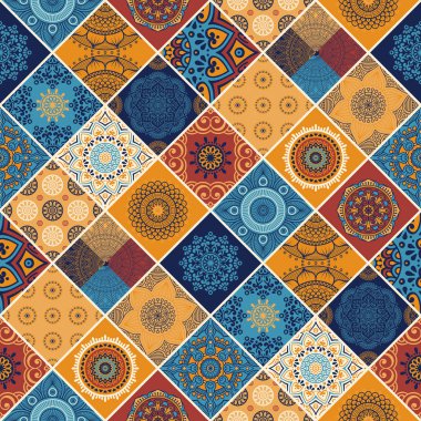 etnik çiçek seamless modeli