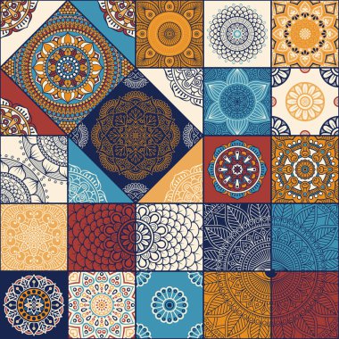 etnik çiçek seamless modeli