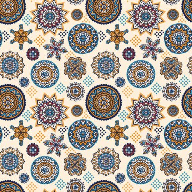 etnik çiçek seamless modeli