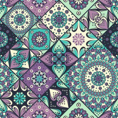 etnik çiçek seamless modeli