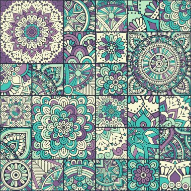 etnik çiçek seamless modeli